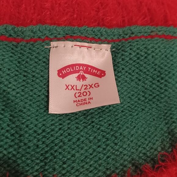 Holiday Time Sweater Treat Your Elf Green/Red Size 2XL - Picture 3 of 5